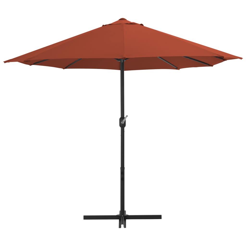 Vidaxl Parasol avec poteau en aluminium 460x270 cm terre cm