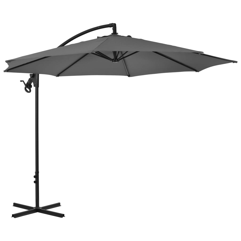 Vidaxl flydende parasol med stålstang 300 cm Anthracite -farvet