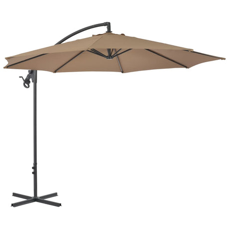 Vidaxl flytende parasol med stålstang 300 cm taupe