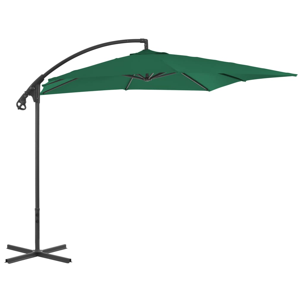 Vidaxl Parasol flottant avec poteau en acier 250x250 cm vert