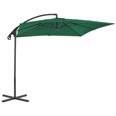 Vidaxl Floating Parasol s ocelovým pólem 250x250 cm zelená