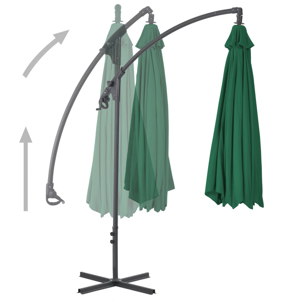 VidaXL Zweefparasol met stalen paal 250x250 cm groen