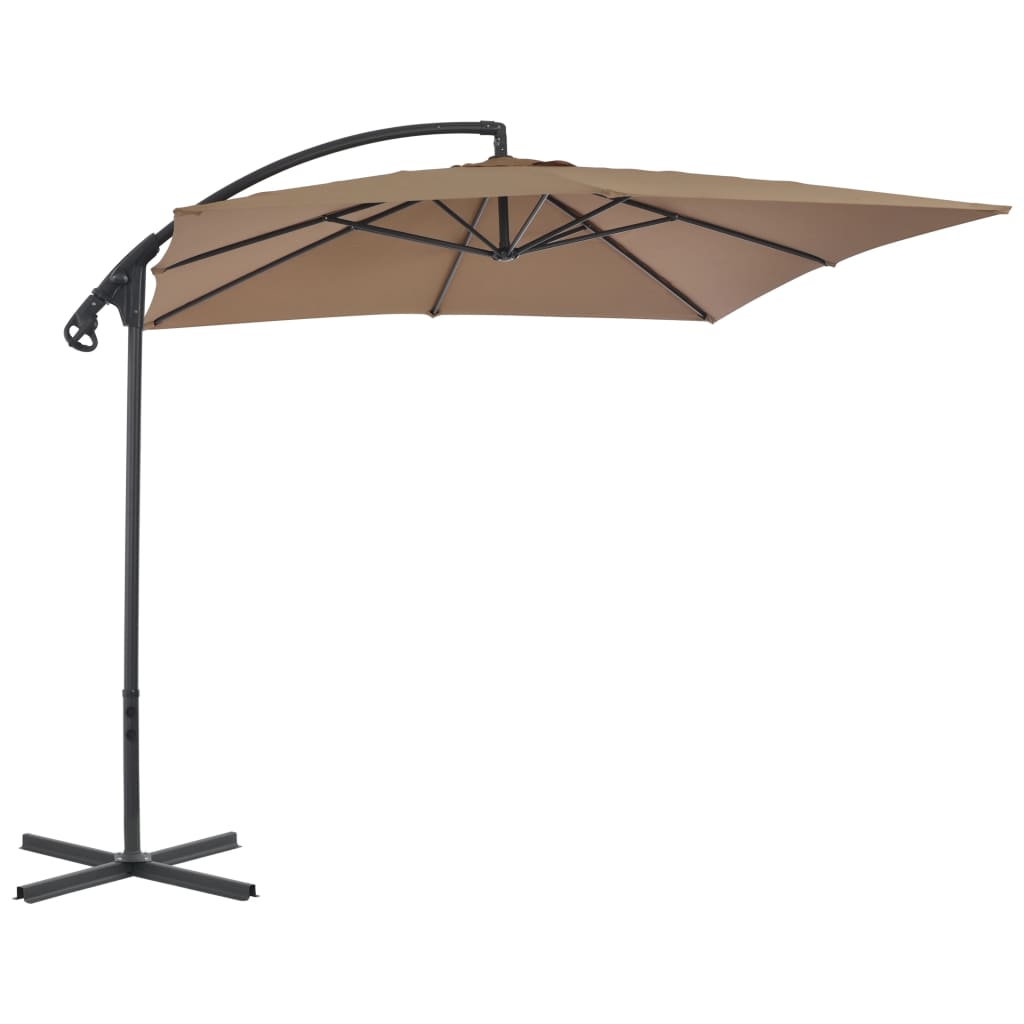 Vidaxl Parasol flottant avec poteau en acier 250x250 cm taupe