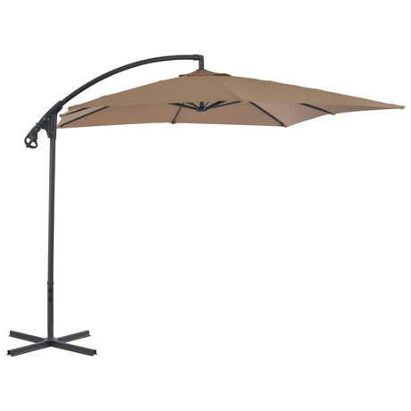 Vidaxl Floating Parasol s ocelovým pólem 250x250 cm taupe