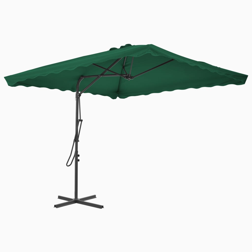 Vidaxl parasol avec poteau en acier 250x250 cm vert