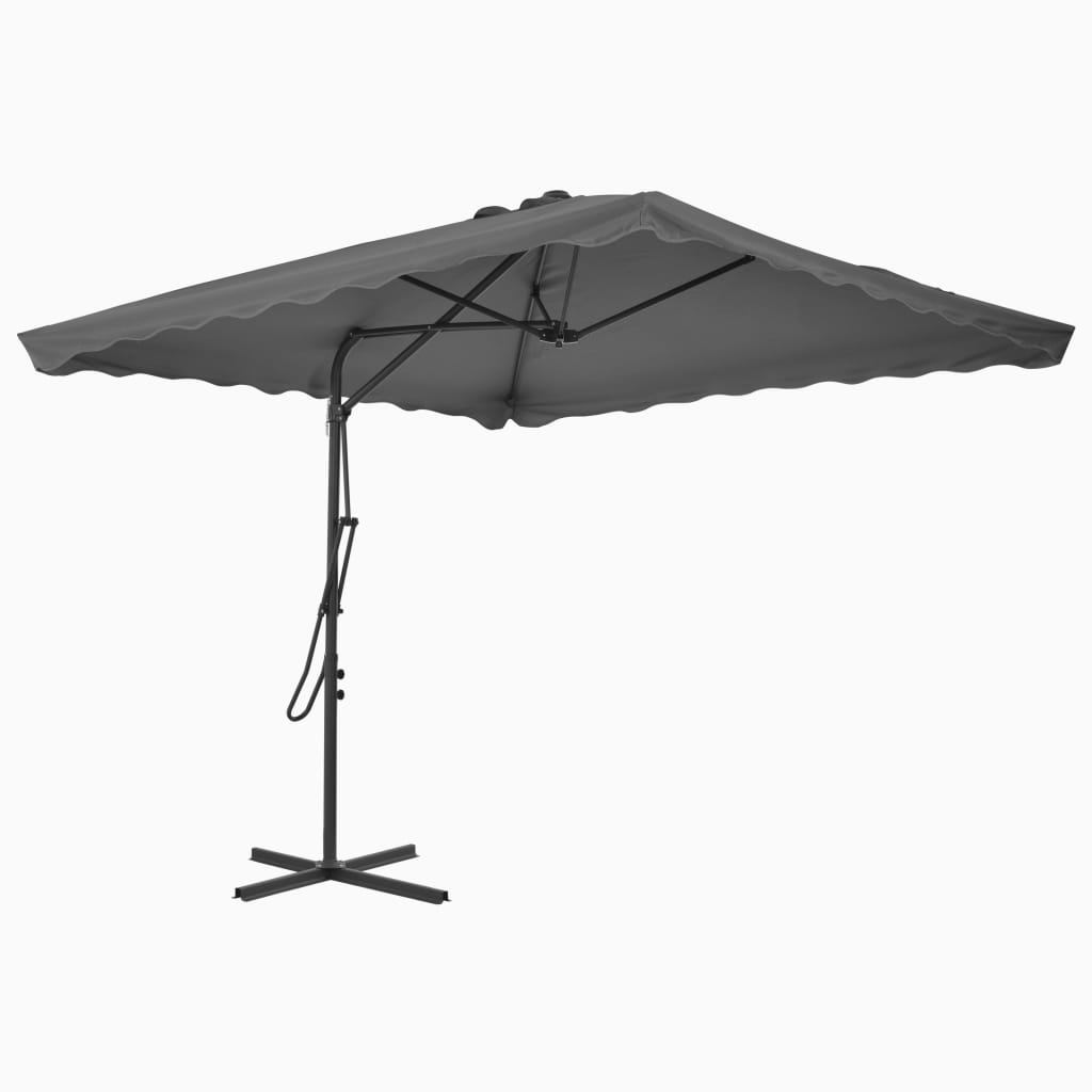 Vidaxl Parasol med stålstång 250x250 cm Anthracite