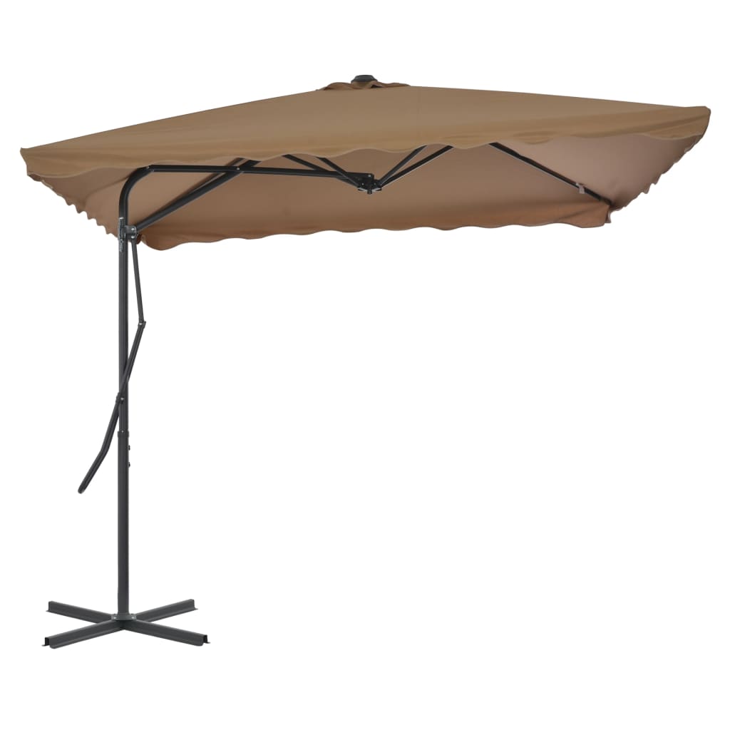 VIDAXL -Parasol mit Stahlpol 250x250 cm Taupe