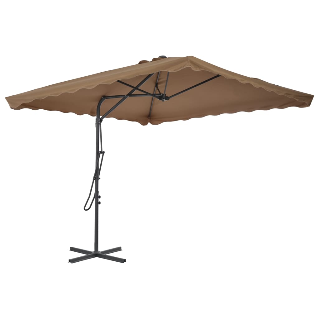 VIDAXL -Parasol mit Stahlpol 250x250 cm Taupe