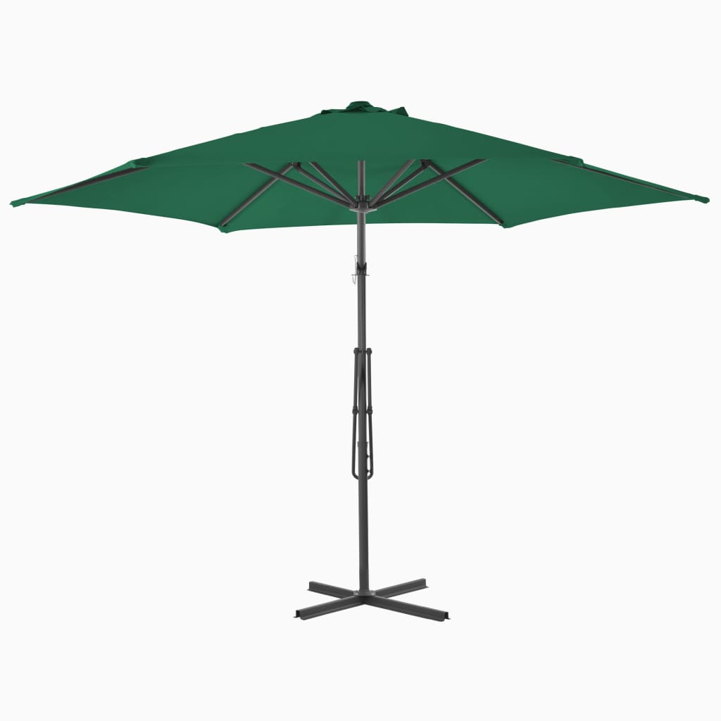 Parasol vidaxl avec poteau en acier 300 cm vert