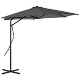 Vidaxl Parasol ze stalowym biegunem 300 cm antracytem