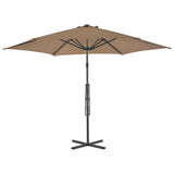 Parasol vidaxl avec pôle en acier 300 cm taupe