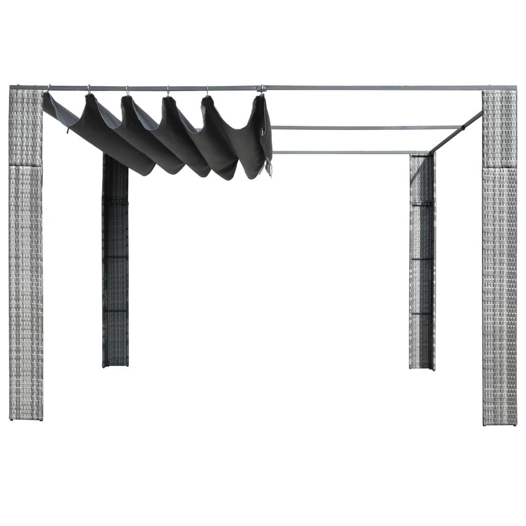 Vidaxl Arbor s streho 300x300x200 cm poli ratana siva in antracit