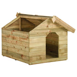 VidaXL dog loft with folding roof impregnated pine