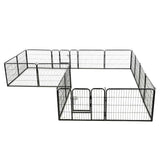 Vidaxl Dog Run s 16 panely 60x80 cm ocelová černá