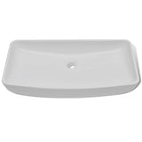 VidaXL Bathroom Washbasin With Mixer Rectangular Ceramic White