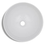 Vidaxl Badrum WASHBASIN MED Mixing Tap Round Ceramic White