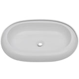 Vidaxl Bathroom Washbasin With Mixing tap Oval Ceramic White