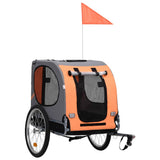 Vidaxl Railer de bicicleta para perros naranja y gris