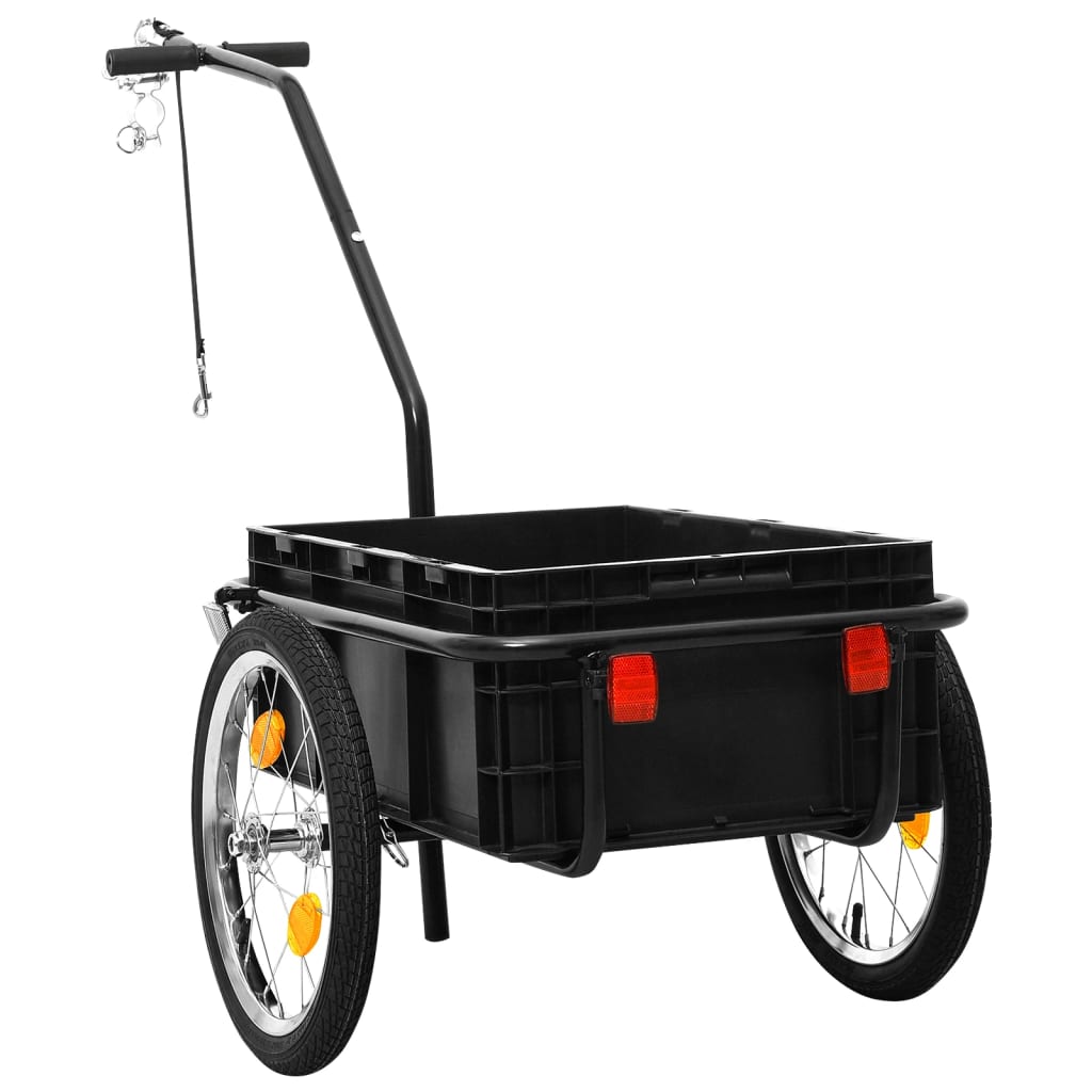 VidaXL Fietstrailer trekwagen 155x60x83 cm staal zwart