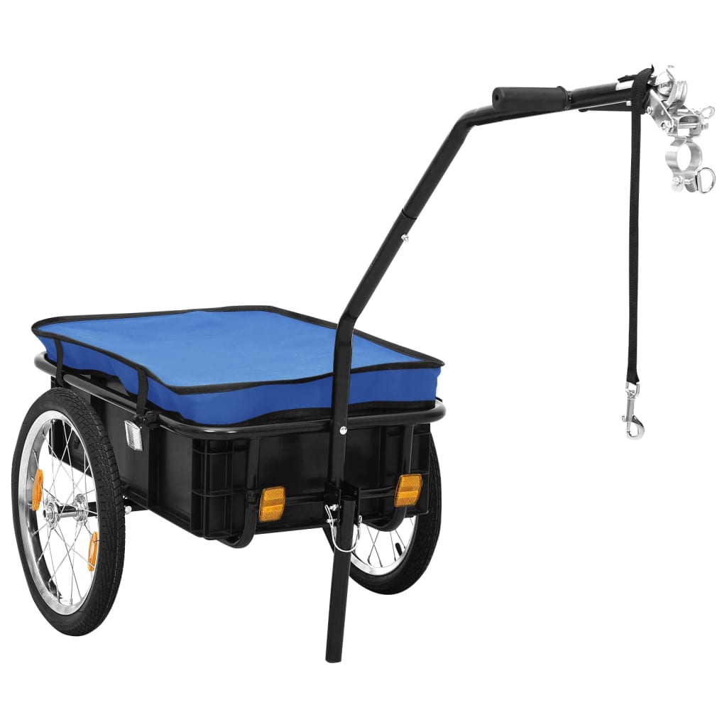 VidaXL Fietstrailer trekwagen 155x60x83 cm staal blauw