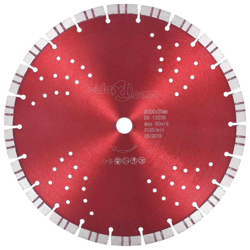 Vidaxl Diamond Saw Blade med turbo og huller 300 mm stål