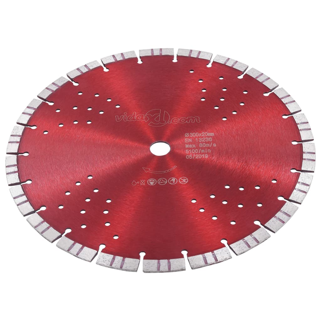 Vidaxl Diamond Saw Blade med turbo og huller 300 mm stål