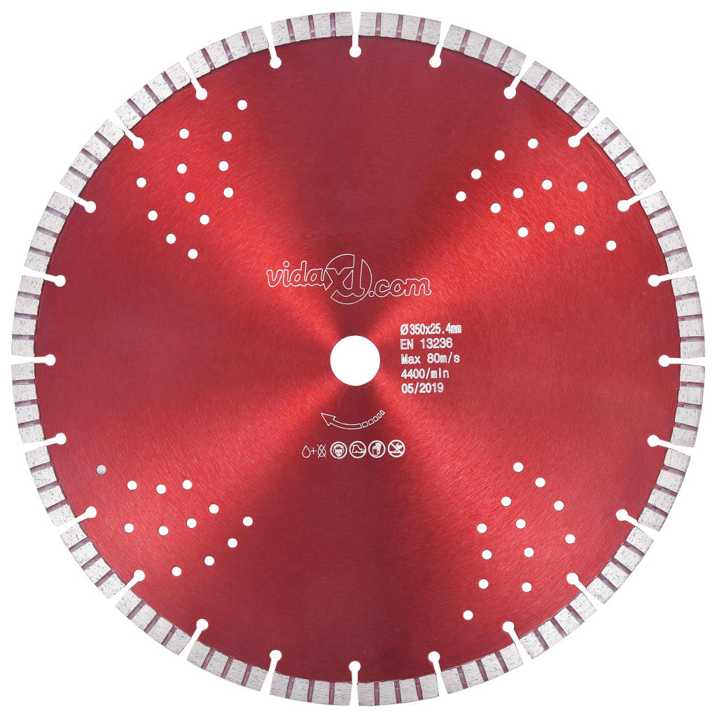 Vidaxl Diamond Saw Blade med turbo og huller 350 mm stål