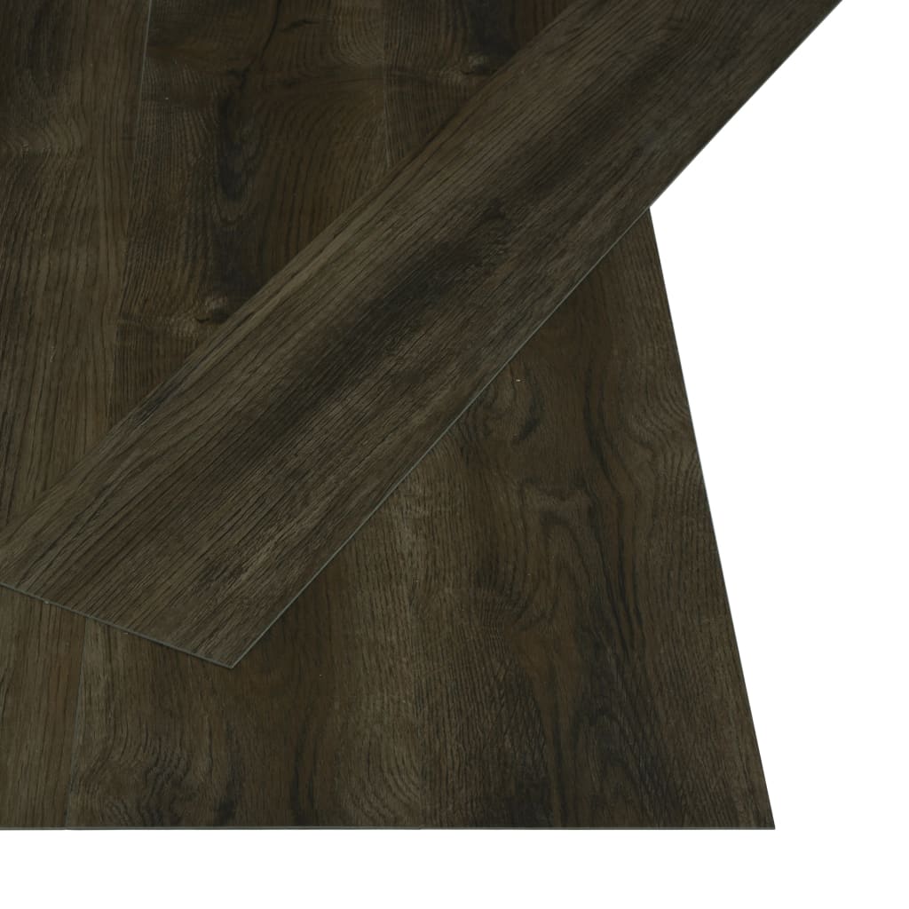 Vidaxl Floorboards Auto -Adhesivo 4.46 m² 3 mm PVC Dark Brown