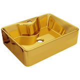 Vidaxl Washbasin s otvorem klepnutím 48x37x13,5 cm keramické zlaté barvy