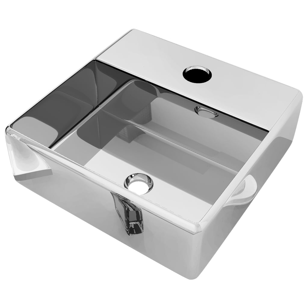 Vidaxl Washbasin con foro della gru 38x30x11,5 cm Ceramic Colorato d'argento