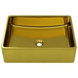 Vidaxl Washbasin 41x30x12 cm keramisk gullfarget