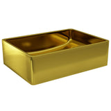 Vidaxl Washbasin 41x30x12 cm keramisk gullfarget