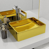 Vidaxl Washbasin 41x30x12 cm keramisk gullfarget