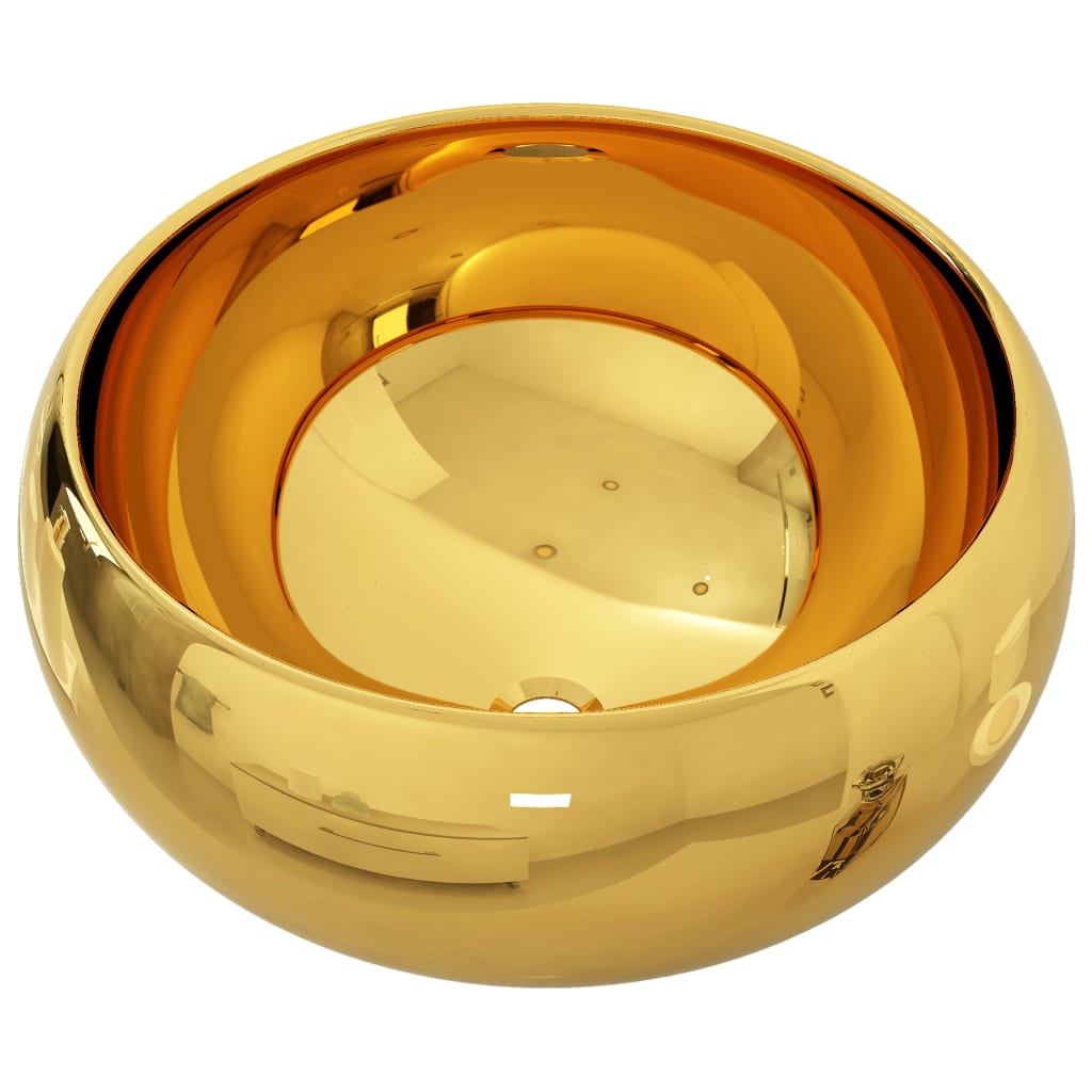 Vidaxl Washbasin 40x15 cm Keramic Gold Colored