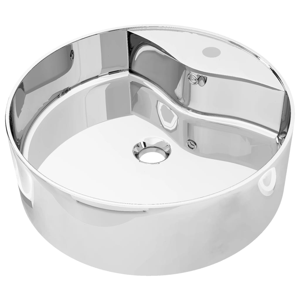 Vidaxl Washbasin s přistáním 46,5x15,5 cm keramické stříbrné barvy