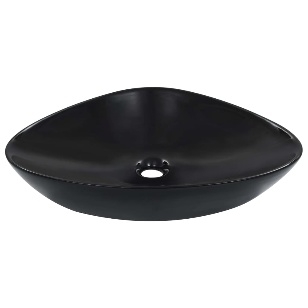 Vidaxl Washbasin 58.5x39x14 cm ceramiczna czarna