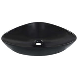 Vidaxl Washbasin 58.5x39x14 cm ceramiczna czarna