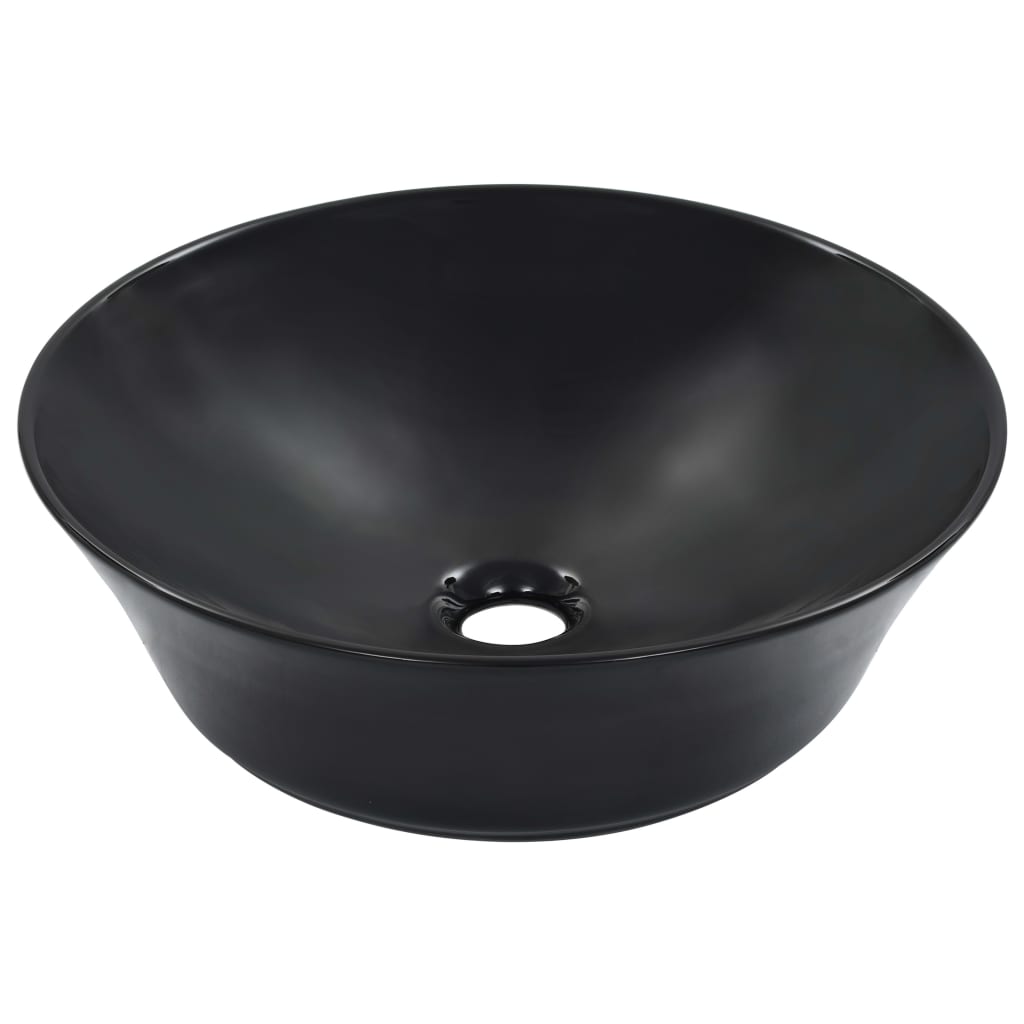 VidaXL Washbasin 41x12.5 cm Ceramic Black