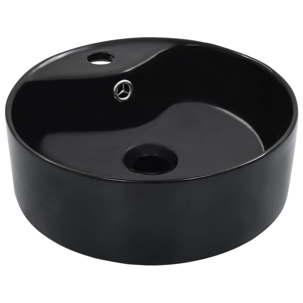 Vidaxl Washbasin s přistáním 36x13 cm keramická černá