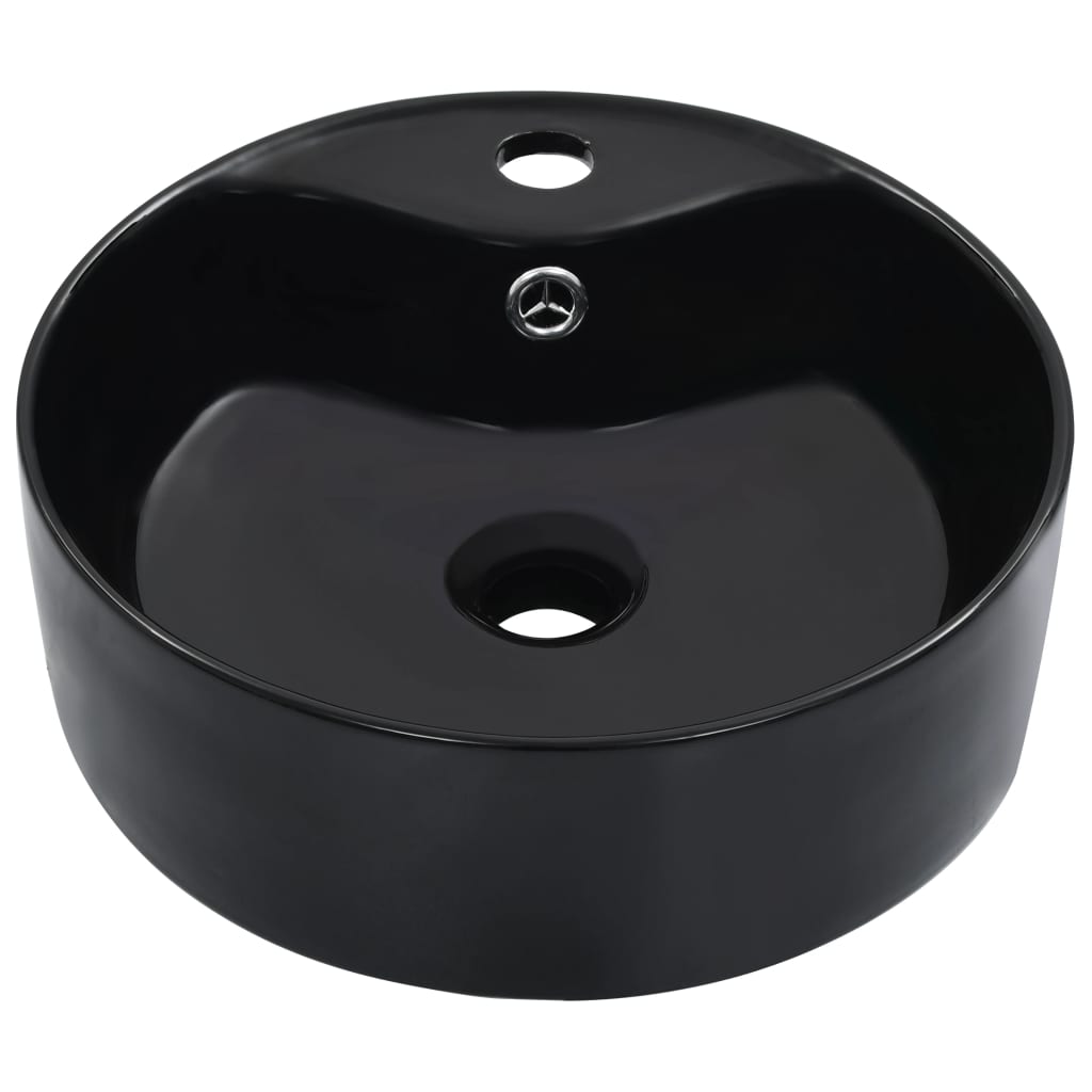 Vidaxl Washbasin s přistáním 36x13 cm keramická černá