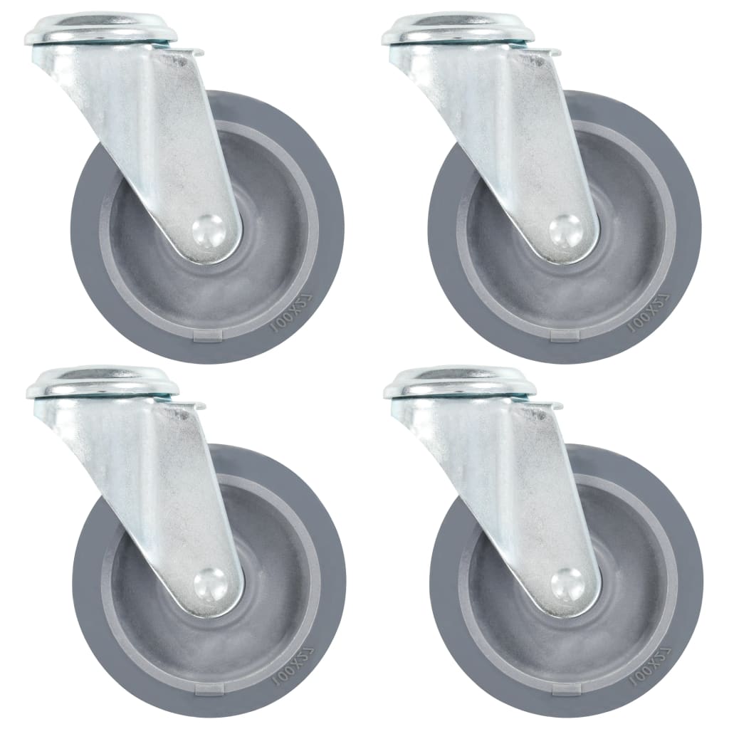 Vidaxl swivel wheels with bolt holes 4 pc 100 mm