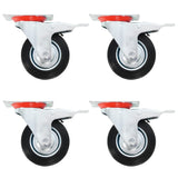 Roues pivotantes Vidaxl avec des freins doubles 4 pc 100 mm