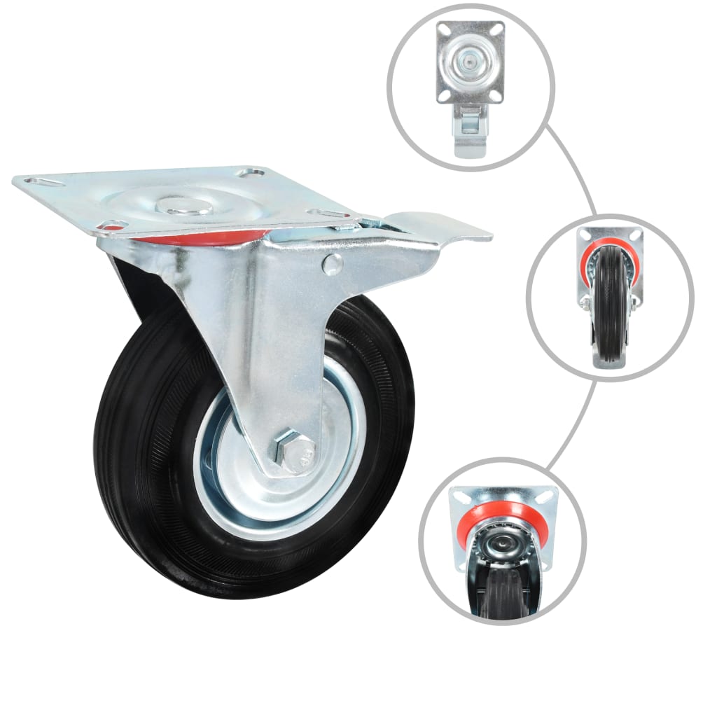 VidaXL swivel wheels with double brakes 4 pcs 125 mm