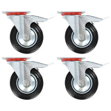 Roues pivotantes Vidaxl avec des freins doubles 4 pcs 160 mm