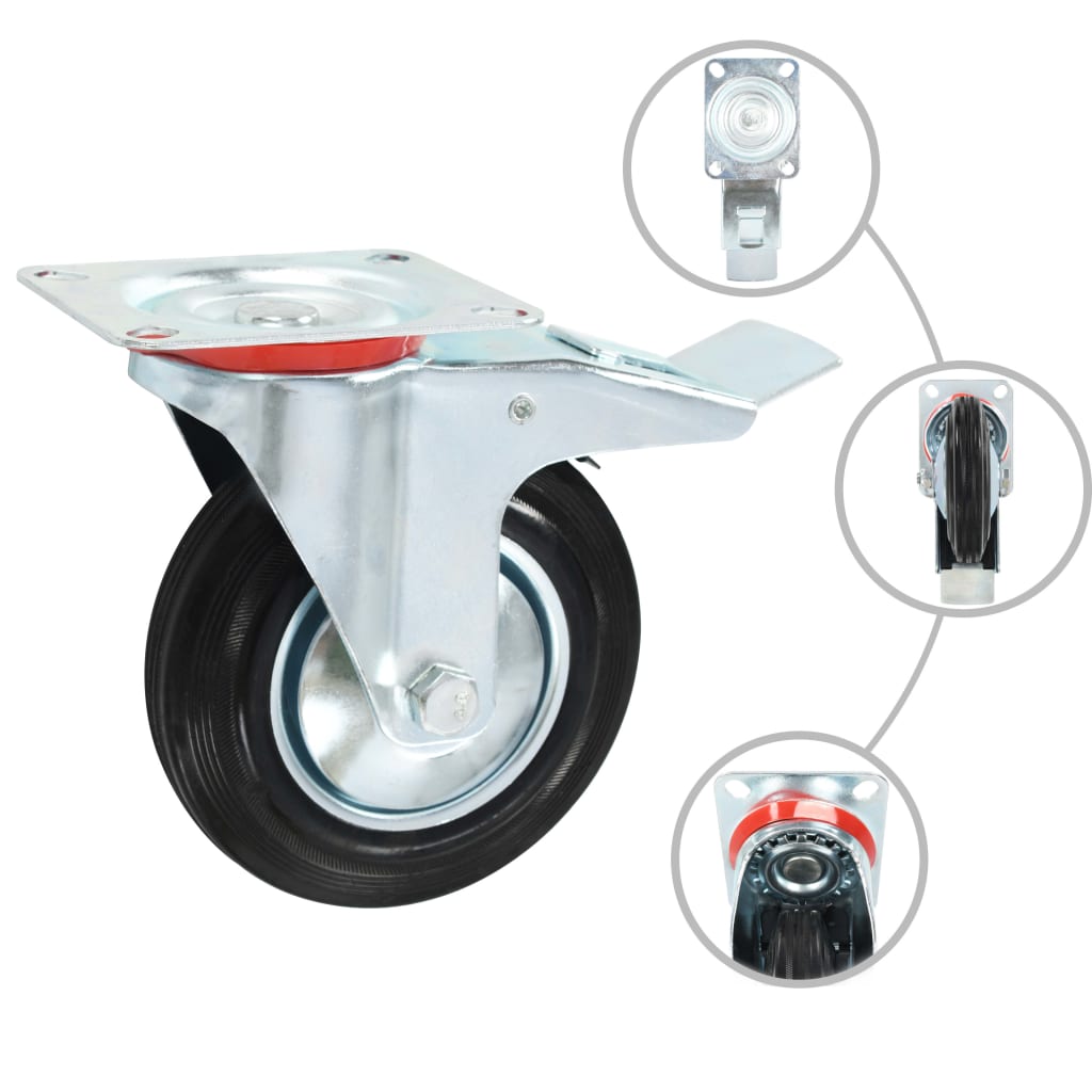 VidaXL swivel wheels with double brakes 4 pcs 160 mm