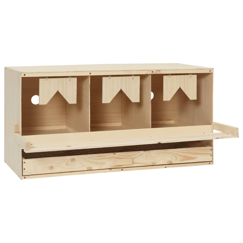 Vidaxl Chicken Shelter 3 Fack 72x33x38 cm Solid Pine