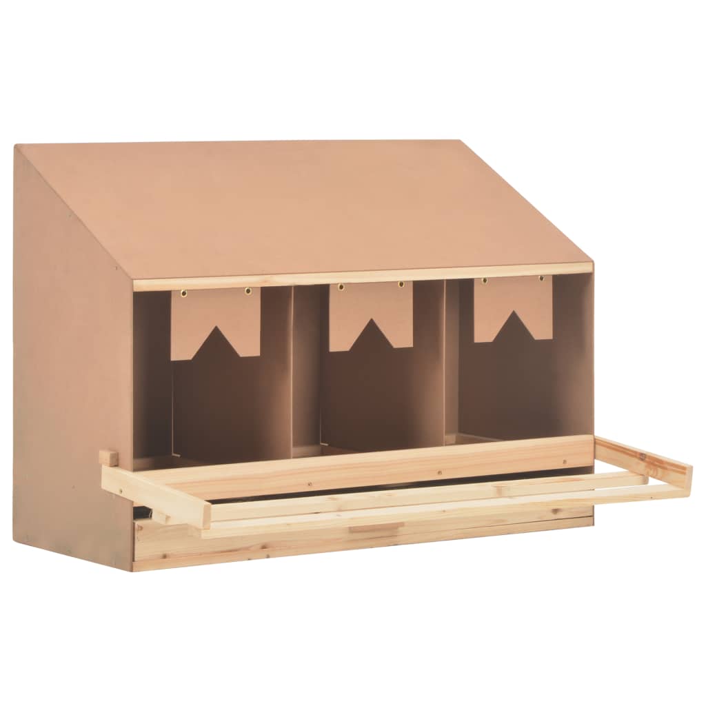 Vidaxl Chicken Shelter 3 Fack 93x40x65 cm Solid Pine