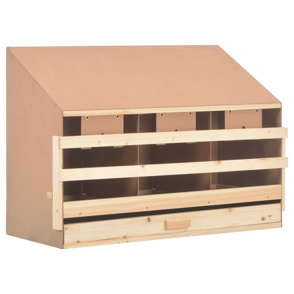 Vidaxl Chicken Shelter 3 Fack 93x40x65 cm Solid Pine