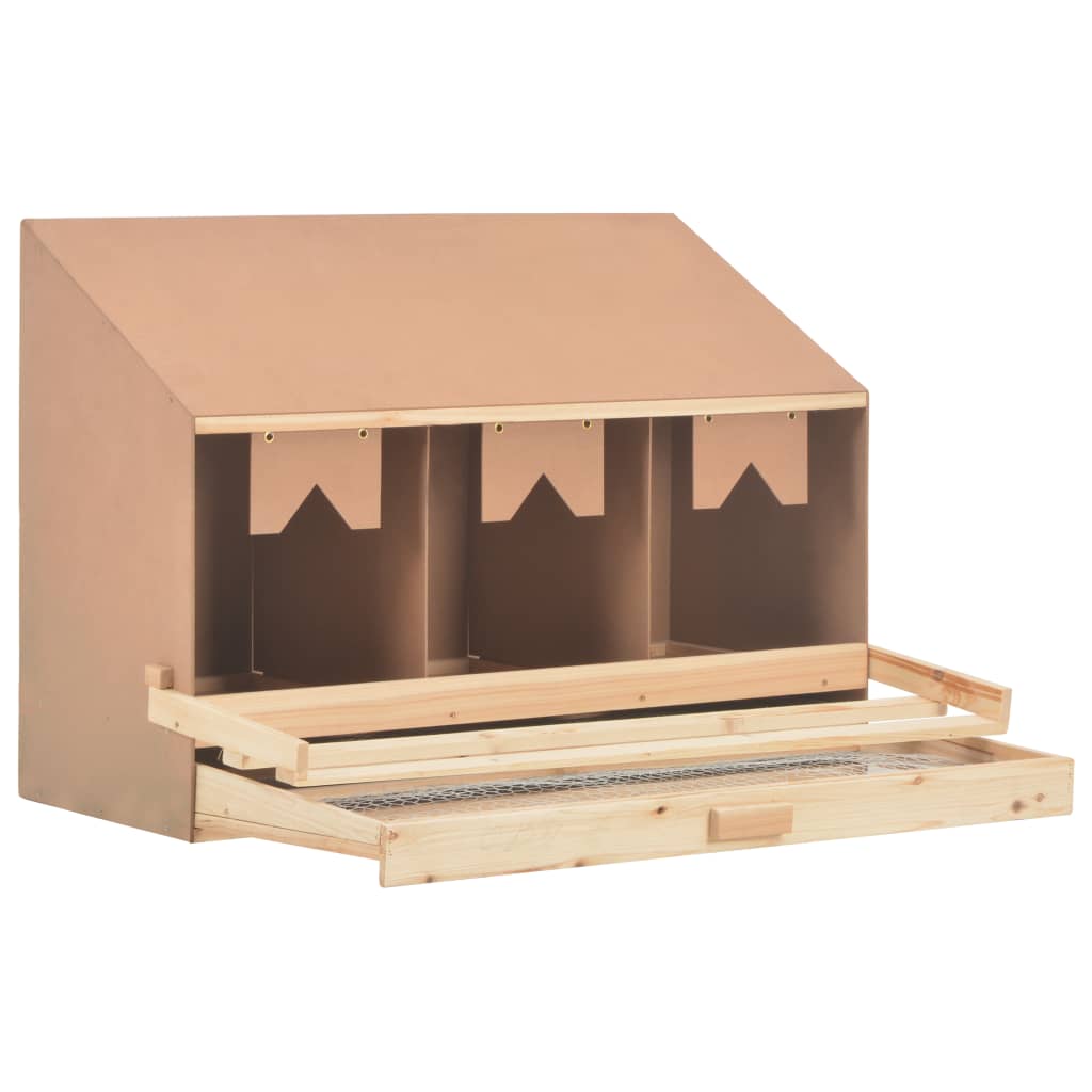 Vidaxl Chicken Shelter 3 Fack 93x40x65 cm Solid Pine