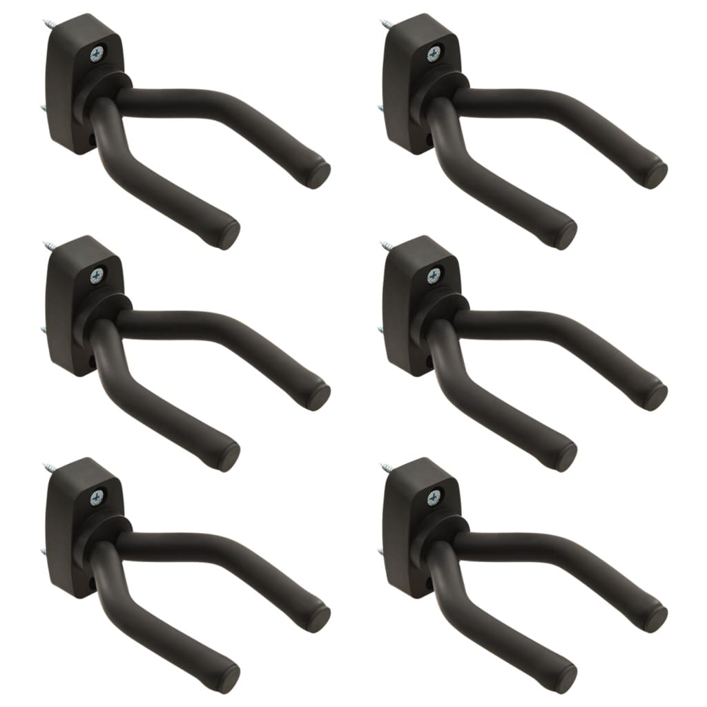 Cidaxl Guitar Wall Hangers 6 St Steel Black